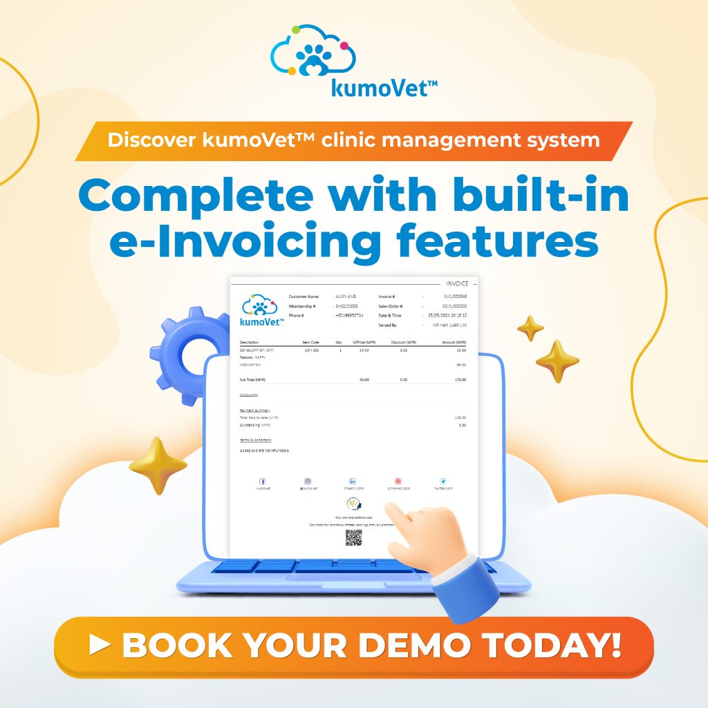 kumoVet clinic management system with built-in e-invoicing features